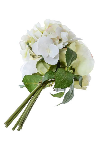 11&quot; Hydrangea/rose/peony Bouquet Cream/green