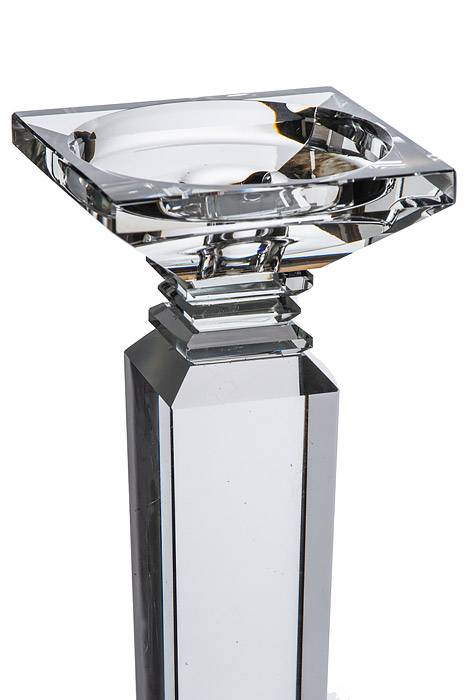 13&quot;h Crystal Single Candle Holder Clear