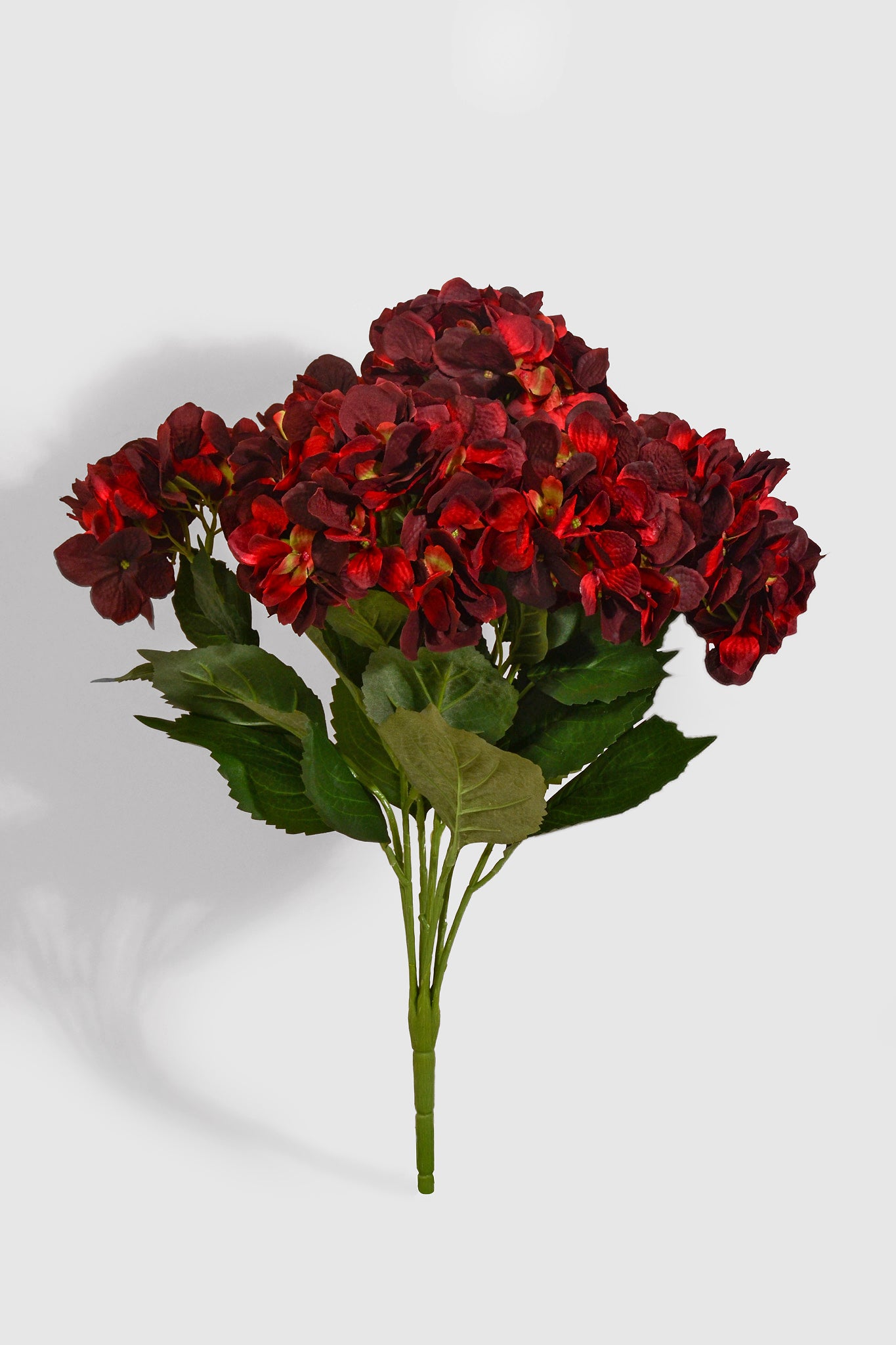 20" Silk Hydrangea Bush Burgundy