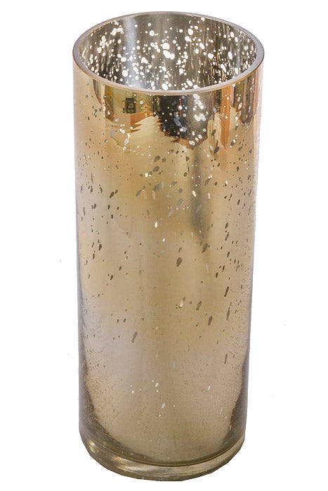 4" X 10" Mercury Glass Cylinder Vase Gold