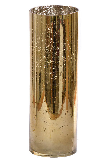 4" X 12" Mercury Glass Cylinder Vase Gold