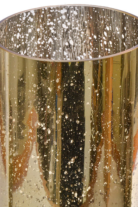 4" X 12" Mercury Glass Cylinder Vase Gold