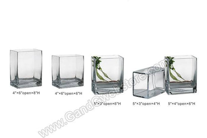 5" X 3" X 6" Rectangular Vase Clear