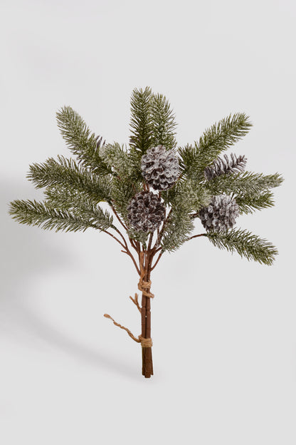 17" Snow Pine W/Cone Bundle Green