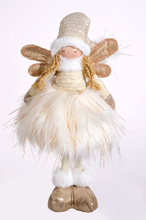 20" Standing Angel With Light Ivory