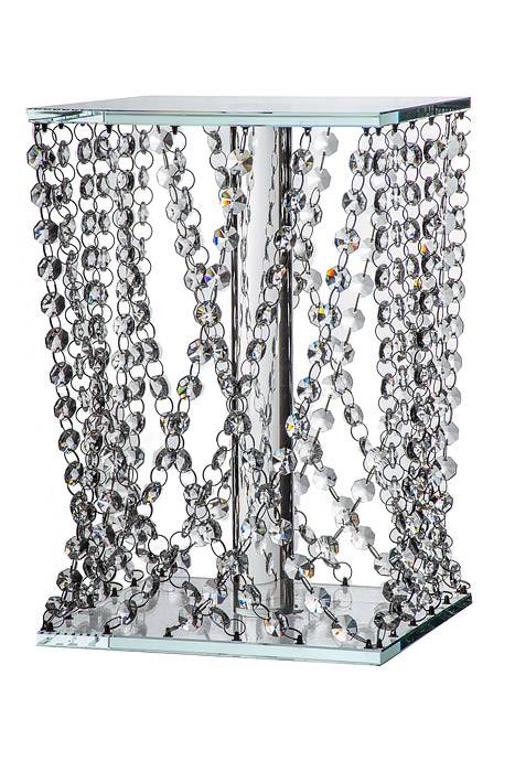 8 X 12"h Square Cake Stand W/crystal Bead Clear