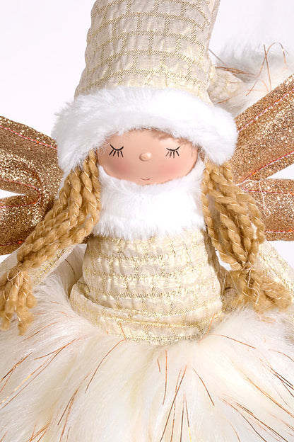 20" Standing Angel With Light Ivory