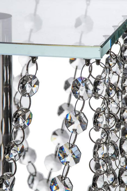 8 X 12"h Square Cake Stand W/crystal Bead Clear