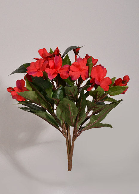11&quot; Silk Impatiens Bush Red