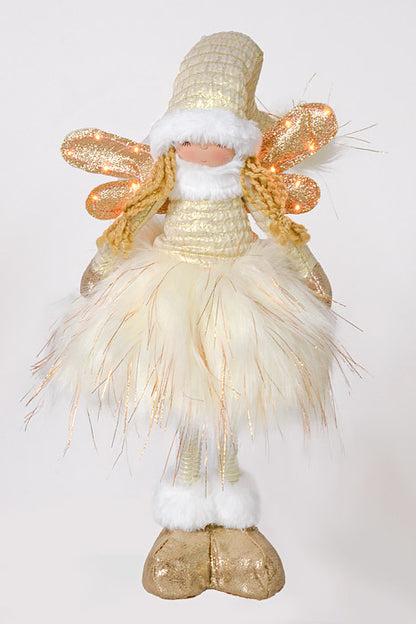 20" Standing Angel With Light Ivory