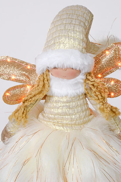 20" Standing Angel With Light Ivory