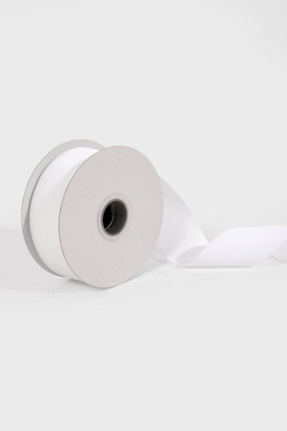 1.5" X 5Yds White Woven Vintage Velvet Ribbon