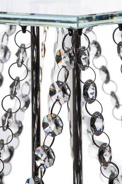 8 X 8"h Square Cake Stand W/crystal Bead Clear