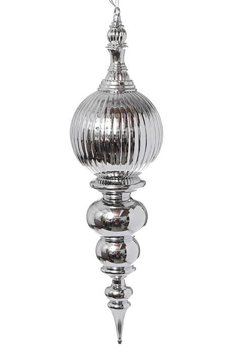 28" Shiny Finial Silver