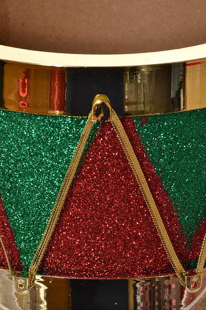 4.25"/5.25"/7" Drum Ornament (Gold/Red/Green) Set/3