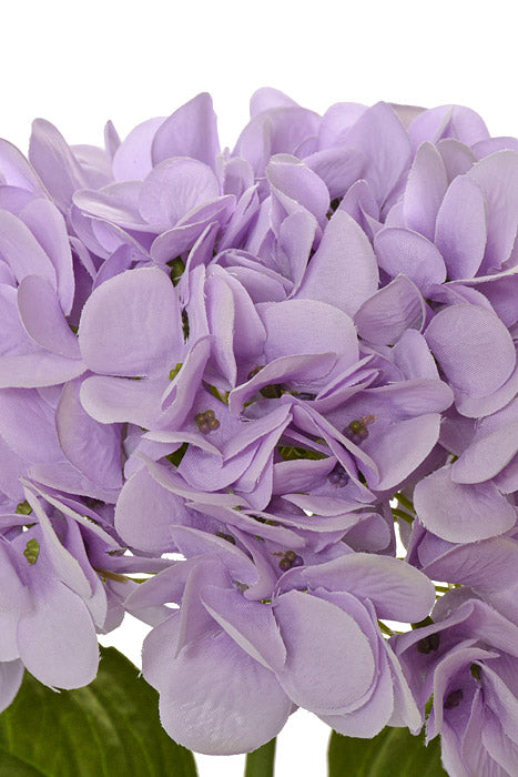 19" Silk Hydrangea Stem W/2 leaves (Lavender)
