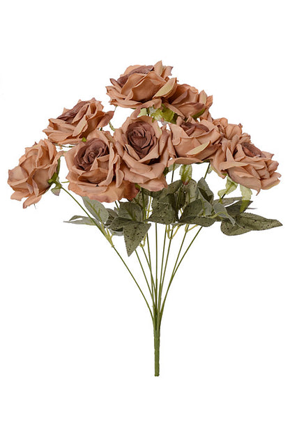 18" Silk Rose Bush Taupe
