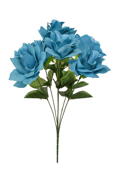16" Printing Rose Bush Turquoise