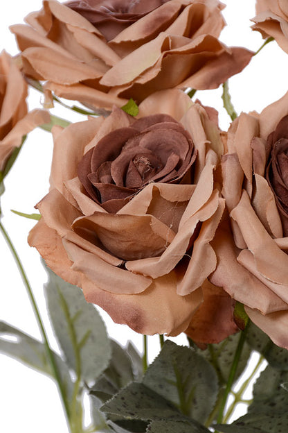 18" Silk Rose Bush Taupe