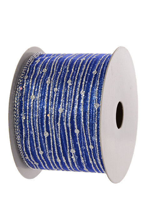 2.5" X 10Yds Wired Twinkling Ribbon Royal