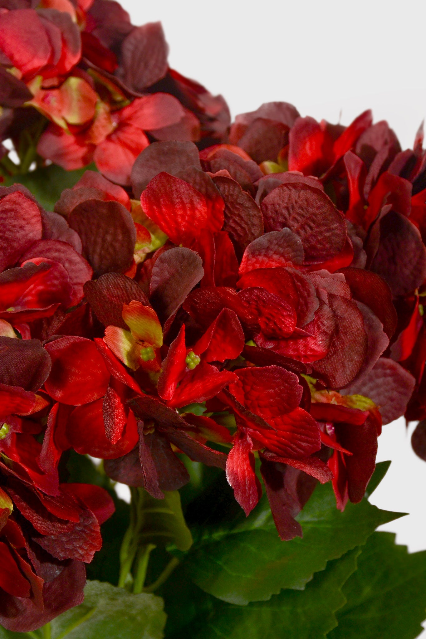 20" Silk Hydrangea Bush Burgundy