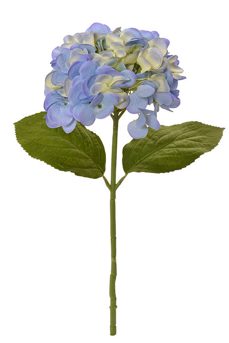 19" Silk Hydrangea Stem W/2 leaves (Periwinkle)
