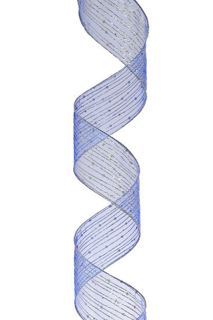 2.5" X 10Yds Wired Twinkling Ribbon Royal