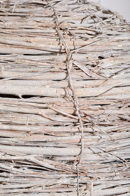 7" Twig Ball Ornament White Washed