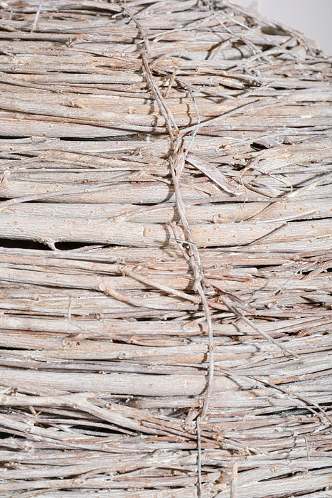 9.5" Twig Ball Ornament White Washed