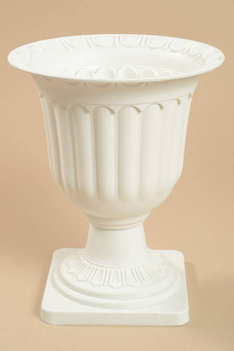 9.5" X 12" Plastic Flower Pot White