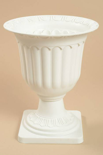 9.5" X 12" Plastic Flower Pot White