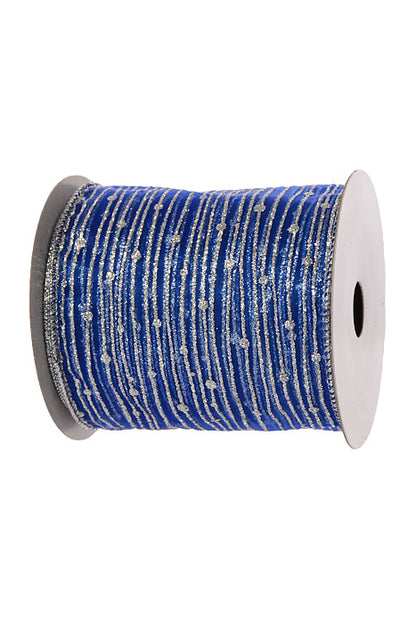 4" X 10Yds Wired Twinkling Ribbon Royal