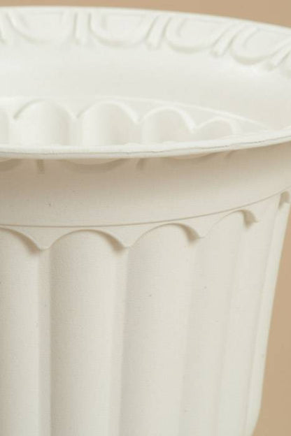 9.5" X 12" Plastic Flower Pot White