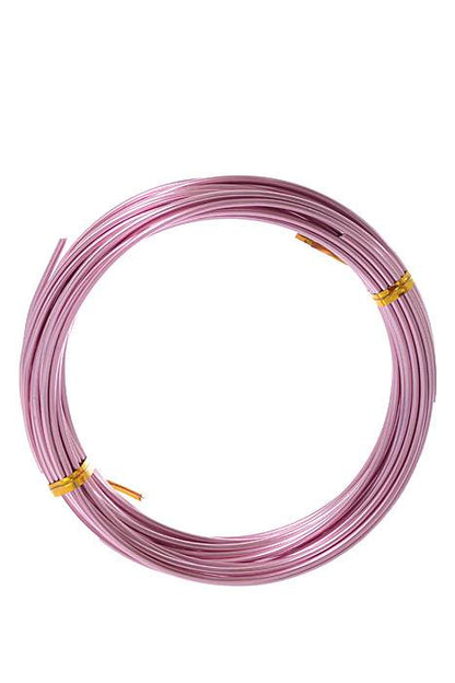 2mm X 10yds Aluminium Wire Pink