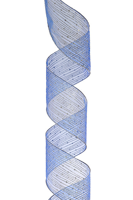 4" X 10Yds Wired Twinkling Ribbon Royal