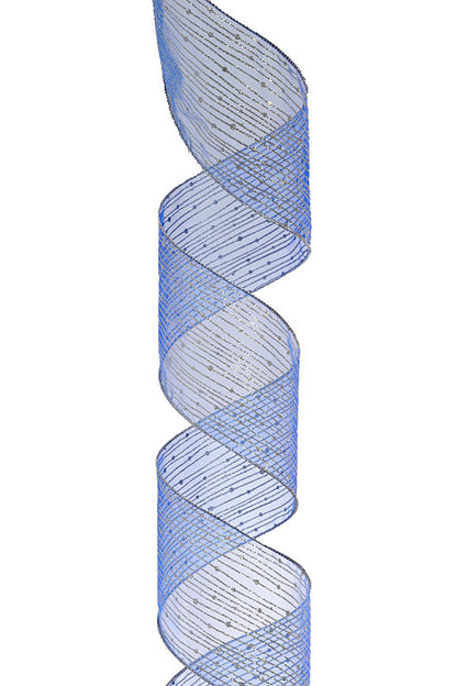 4" X 10Yds Wired Twinkling Ribbon Royal