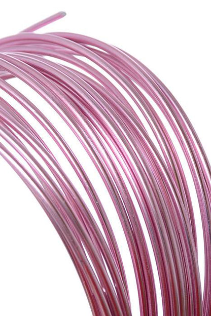 2mm X 10yds Aluminium Wire Pink