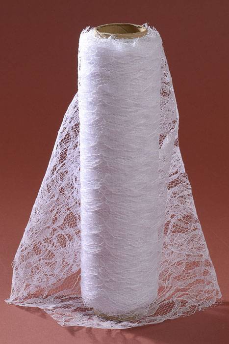 9" X 10yds Lace Ribbon White