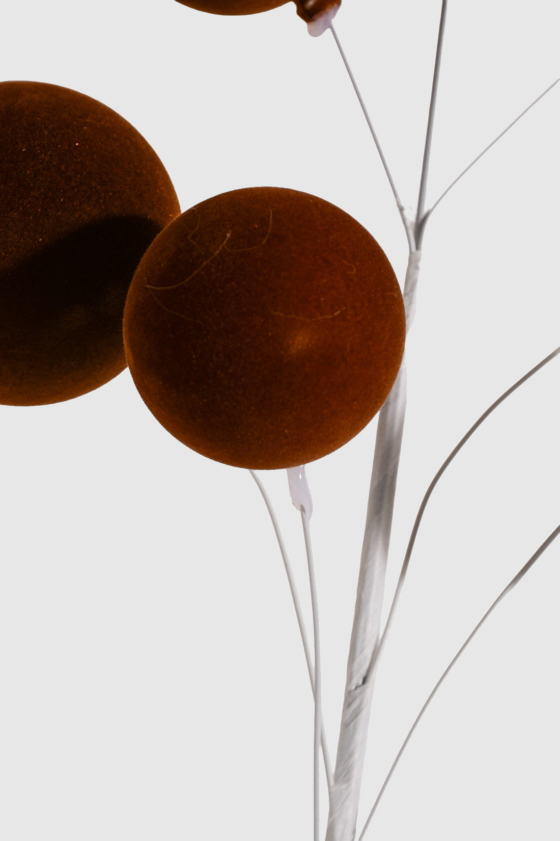 24" Flocked Ball Spray Brown