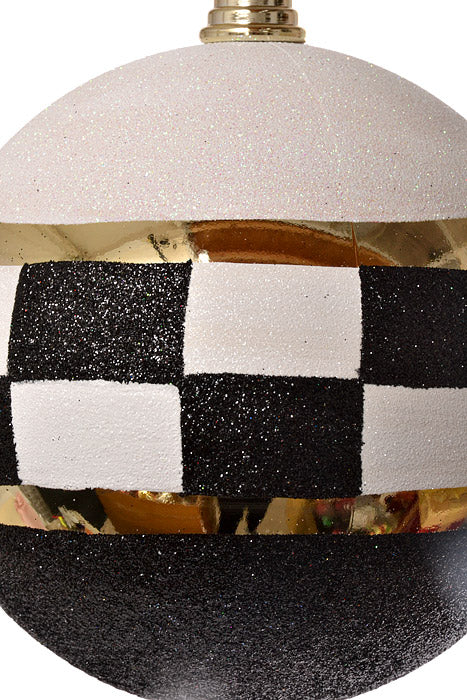 200Mm Ball Ornament (Gold/Black/White)