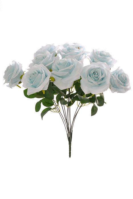 18.5" Silk Rose Bush Light Blue