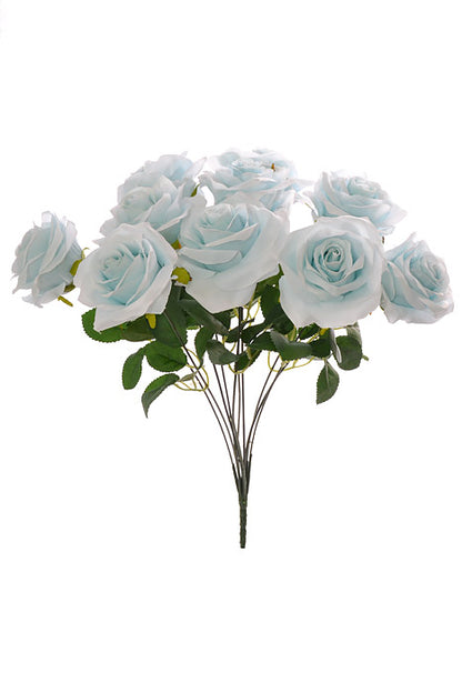 18.5" Silk Rose Bush Light Blue