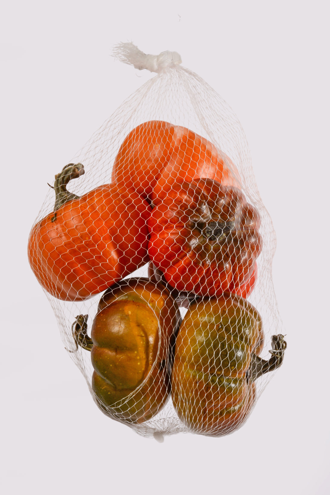 3" -2.5" Pumpkin In Net Orange/Green Pkg6