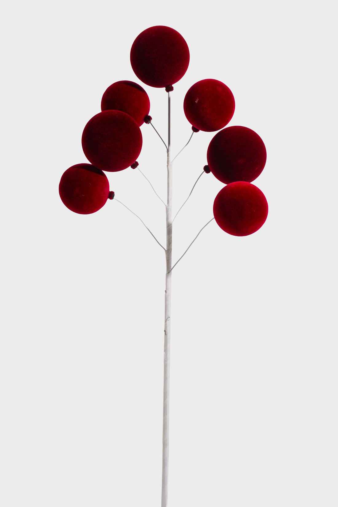 24" Flocked Ball Spray Burgundy