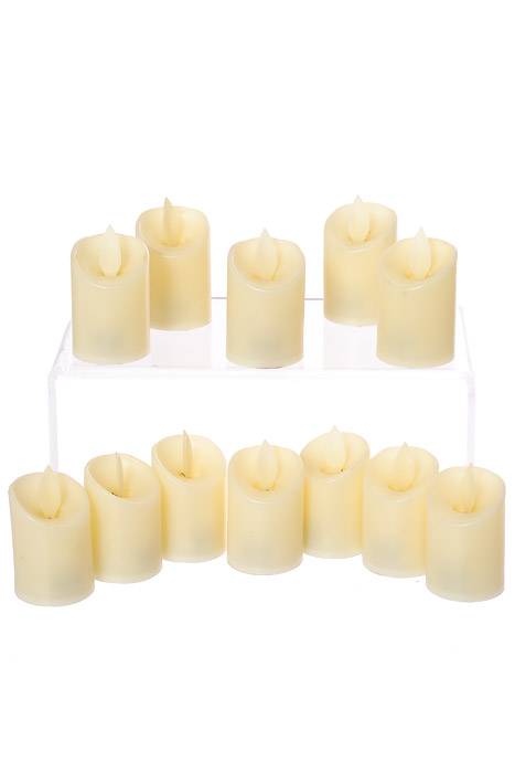 1.4" X 2.2" Led Smokeless Candles Ivory Pkg/12