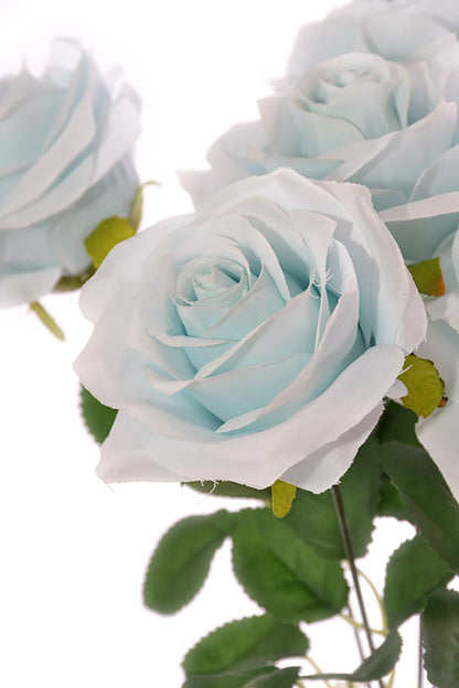 18.5" Silk Rose Bush Light Blue
