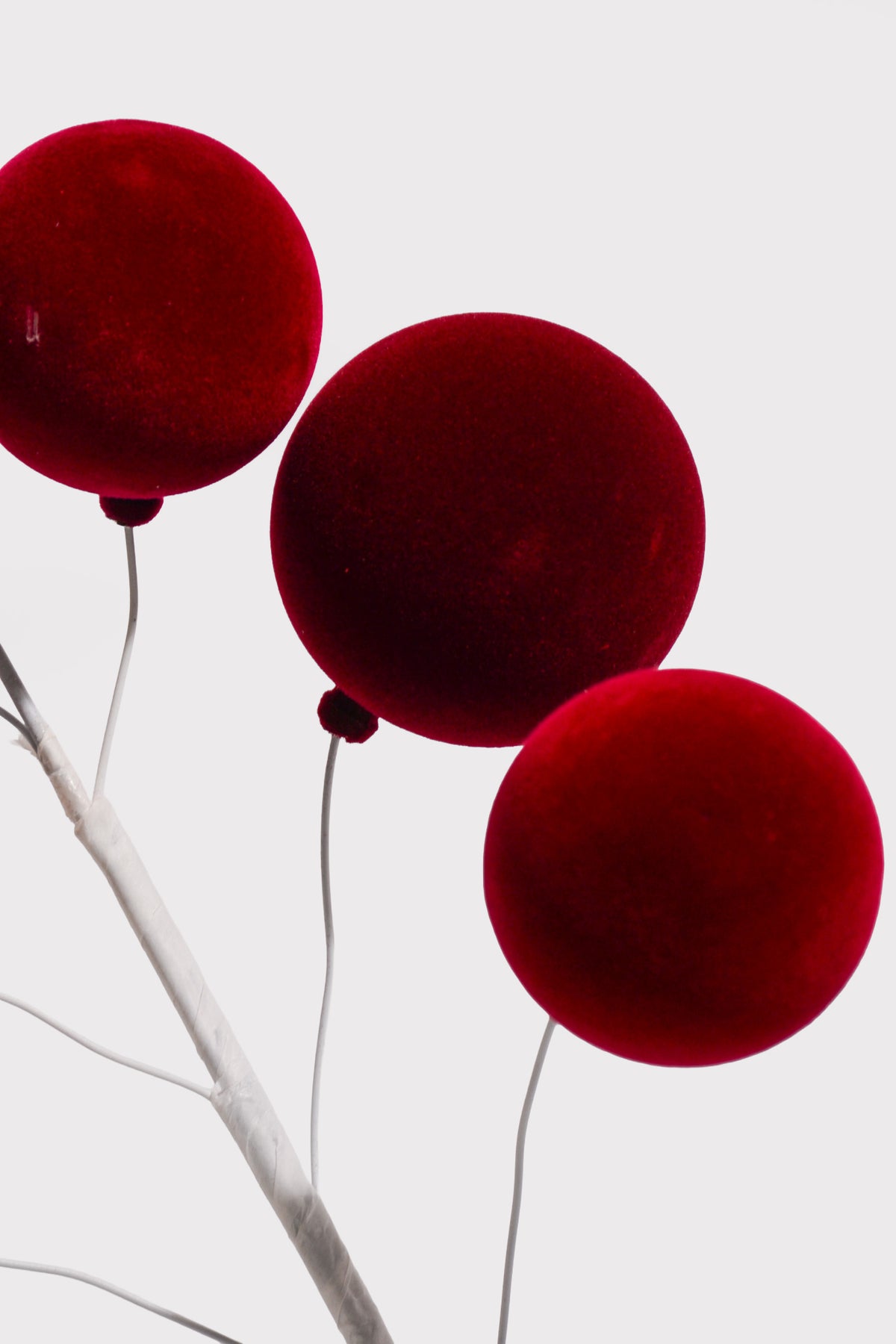 24" Flocked Ball Spray Burgundy