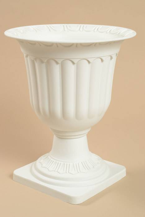 11.5" X 14" Plastic Flower Pot White