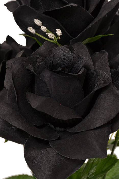 16" Printing Rose Bush Black