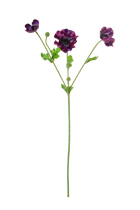 26" Silk Anemone Spray Violet